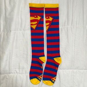 Unisex DC Comics Superman Striped Socks - Blue and Yellow